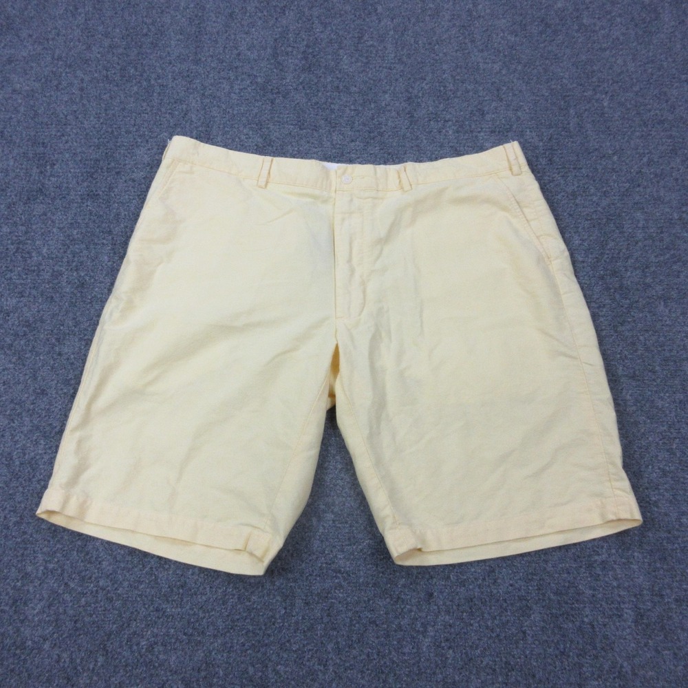 Vintage Polo By Ralph Lauren Shorts Mens 42 Yellow Chino‎ Preston Flat Front